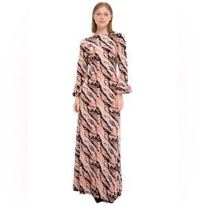 DEVORAH'S SECRET Maxi Dress Abstract Pink Print